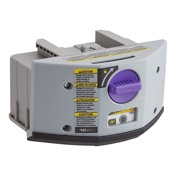 A grey and purple ProTeam GoFree Flex Pro 12 Ah replacement battery.
