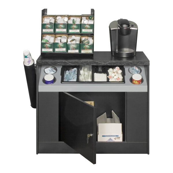 All State Manufacturing 36 1/4" x 19" x 32" Coffee Stand with Condiment Tray and Four Cylinder Compartments OCS360