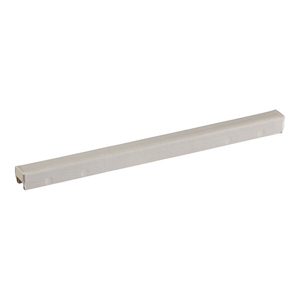 A white rectangular metal bar with holes on the end.