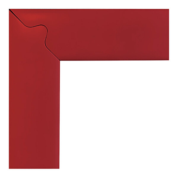 A red rectangular object with a white border.