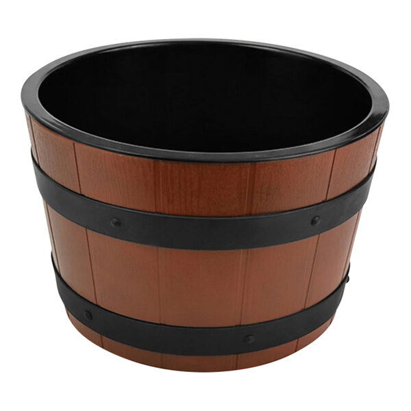 A Dalebrook brown and black ABS plastic barrel with black trim.