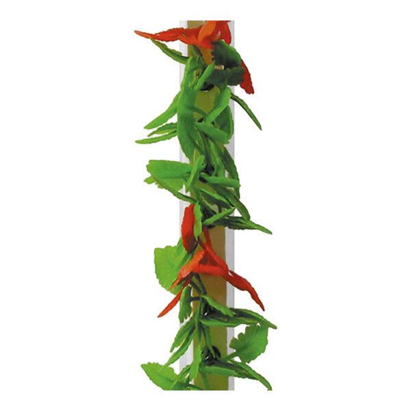 A Dalebrook white melamine leaf divider with artificial green and red leaves.