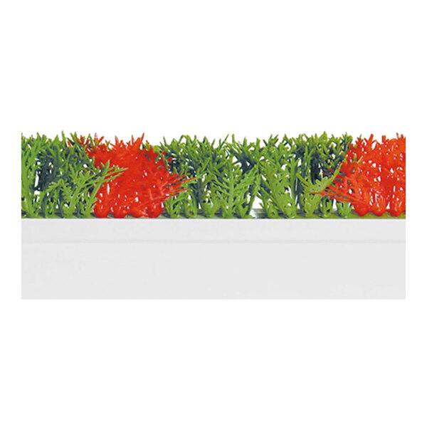 A Dalebrook white melamine garnish divider with red and green plants.