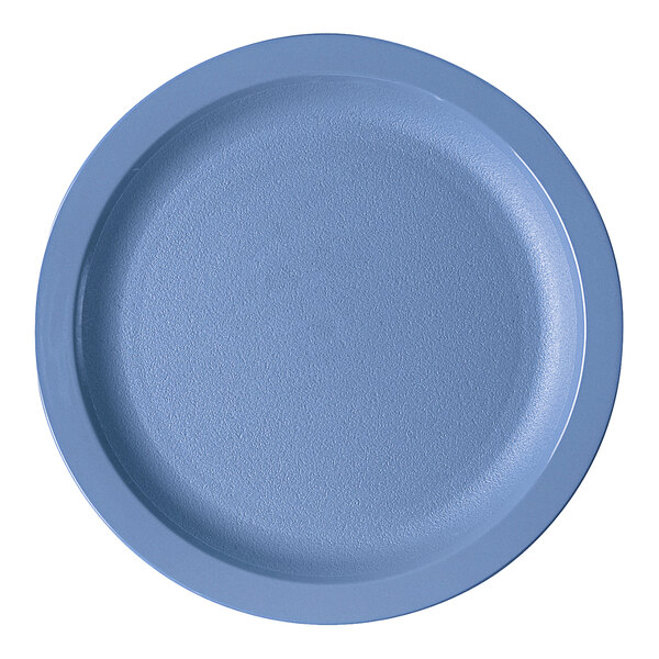 A Cambro slate blue polycarbonate plate.