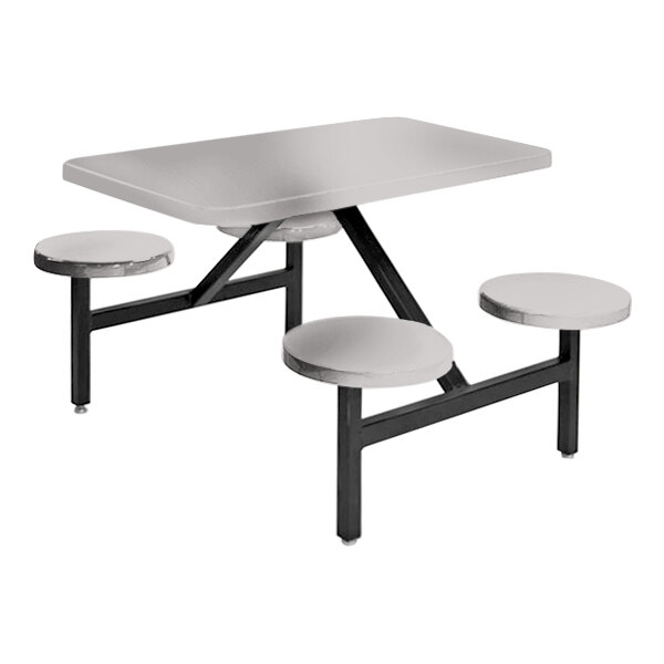A Sol-O-Matic platinum fiberglass table with four fixed seats.
