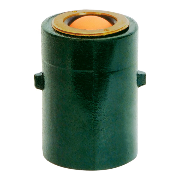 A green Josam cast iron cylinder with a yellow ball inside.