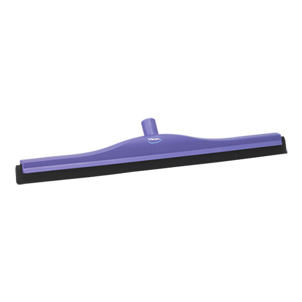 A purple Vikan floor squeegee with a black handle.