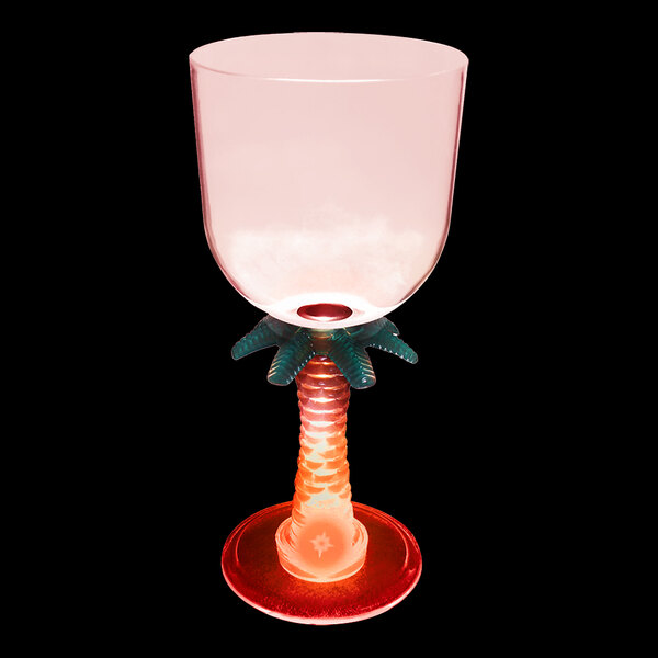 A customizable plastic palm tree stem goblet with a star shaped base.