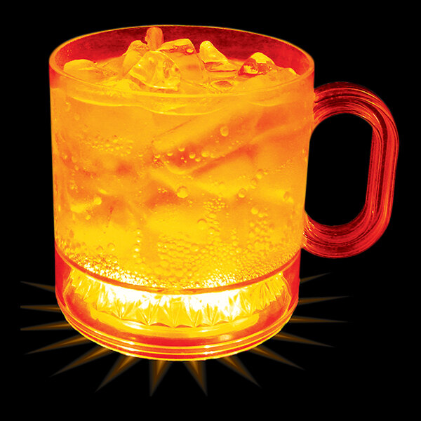 A customizable plastic mug with a drink inside.
