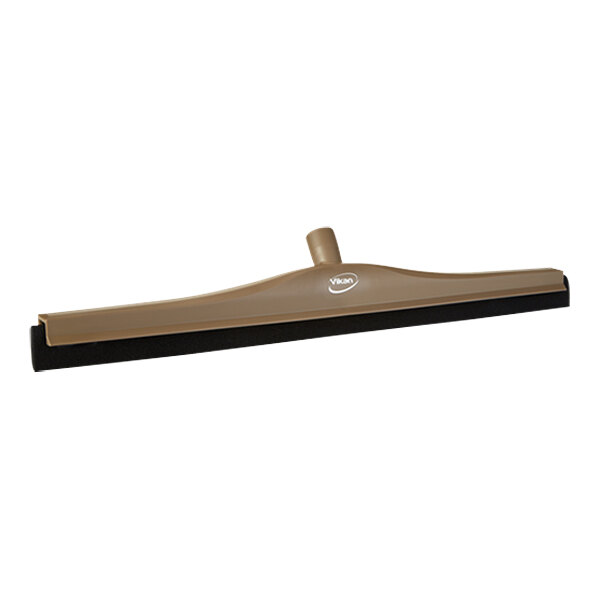 A brown Vikan double foam floor squeegee with a black plastic frame.