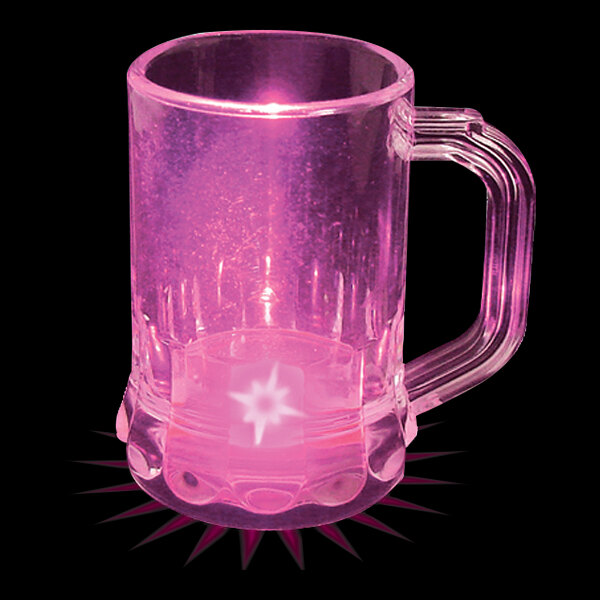 A pink plastic mini mug with a light inside.