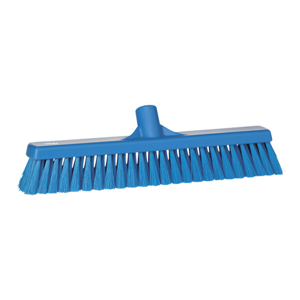 A blue brush with bristles.