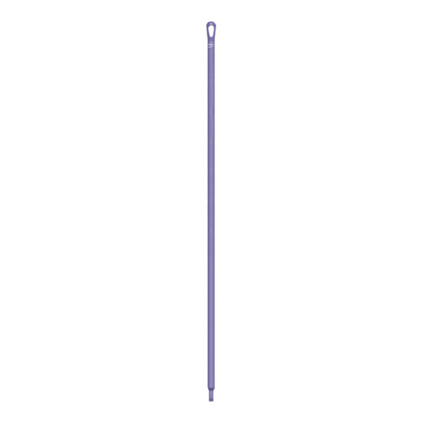 A purple plastic stick with a white hole in the end.