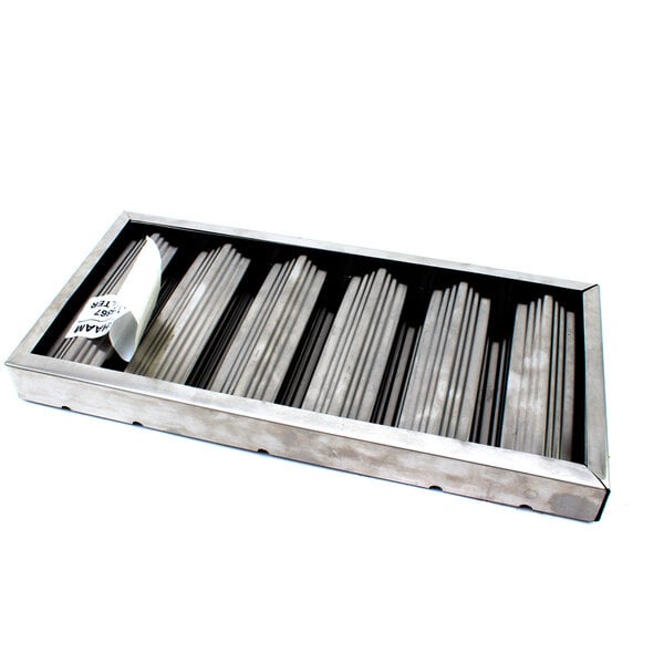 A metal box with a washable grease filter for Alto-Shaam combi ovens.