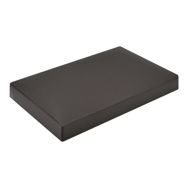 A black rectangular 2-piece brown candy box on a white background.