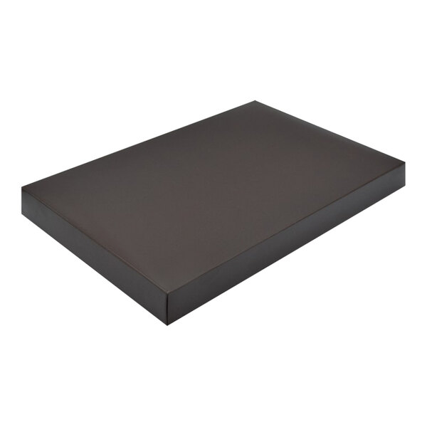 A black rectangular 2-piece brown candy box on a white background.