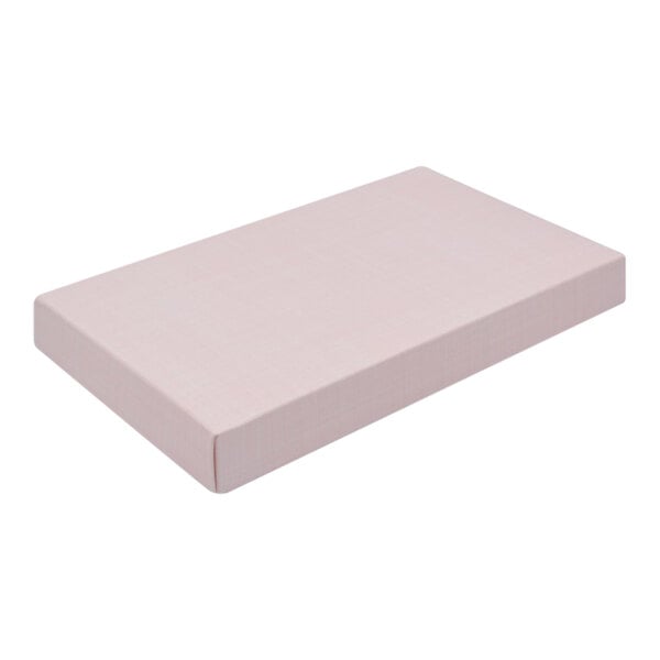 A pink box with a white cover.