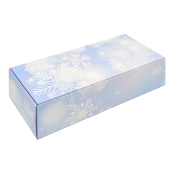 A blue and white Snowflake Candy Box.