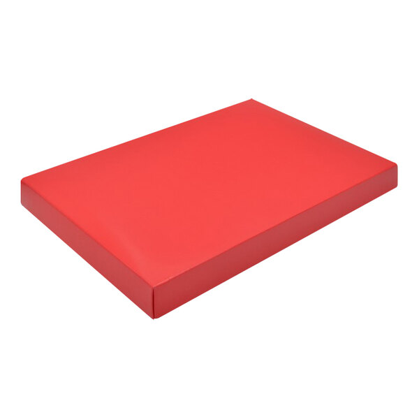 A red rectangular 2-piece candy box on a white background.