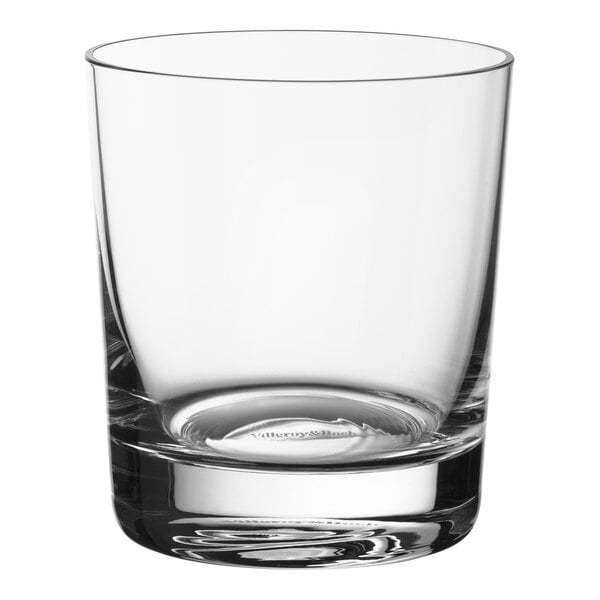 A Villeroy & Boch clear rocks glass with a small rim.