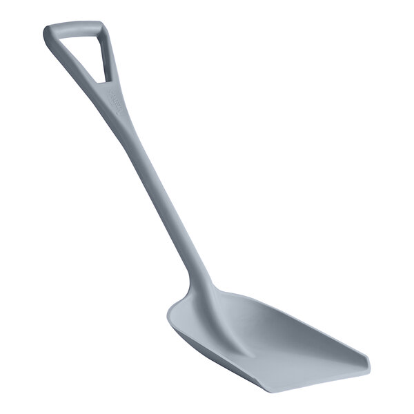 A grey plastic Carlisle Sparta food service shovel with a handle.