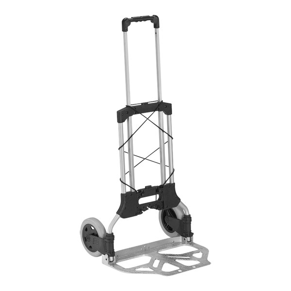 A white and black Wesco hand truck with wheels.