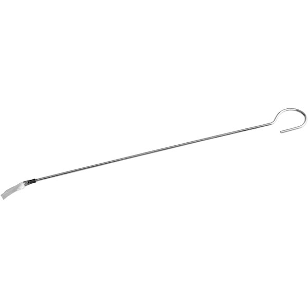 A long thin metal rod with a curved end.