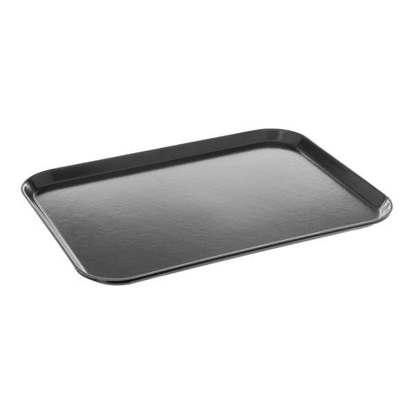 A black rectangular Dinex fiberglass tray.