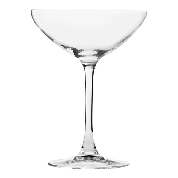 An Arcoroc Romeo Coupe Glass with a stem.
