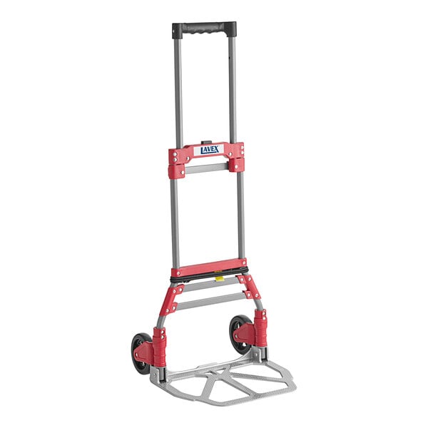 Lavex 133 lb. Aluminum Folding Hand Truck with 5" Rubber Wheels and Telescoping Handle