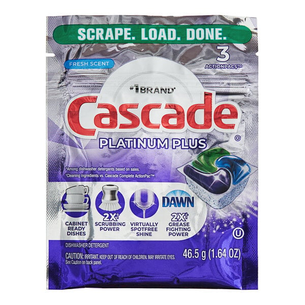 Cascade Platinum Plus 08652 ActionPacs Fresh Scent Automatic Dishwasher Detergent