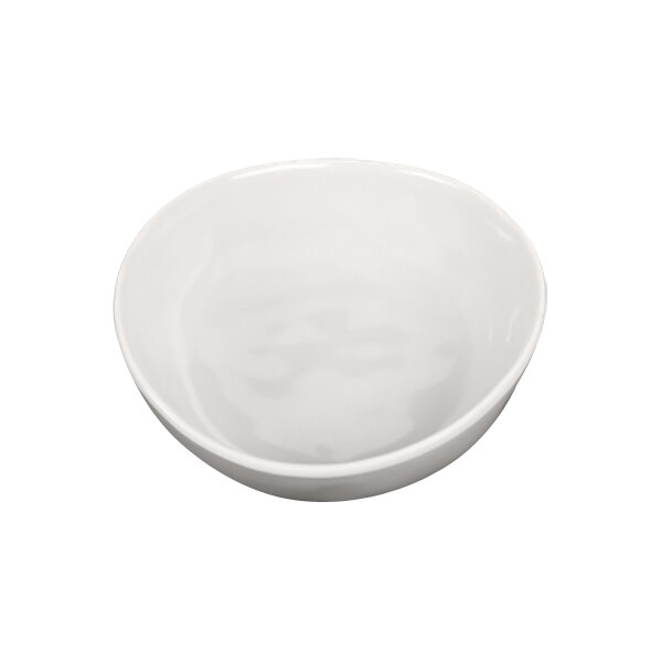 An Elite Global Solutions cream melamine bowl with a white background.