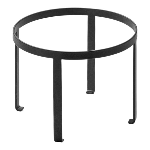 An American Metalcraft wrought iron pizza stand with two legs.