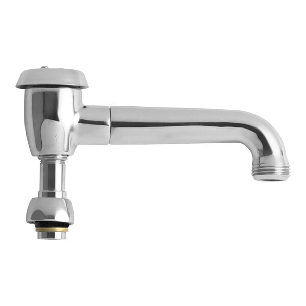 A silver Chicago Faucets L-Type Swing Spout on a white background.