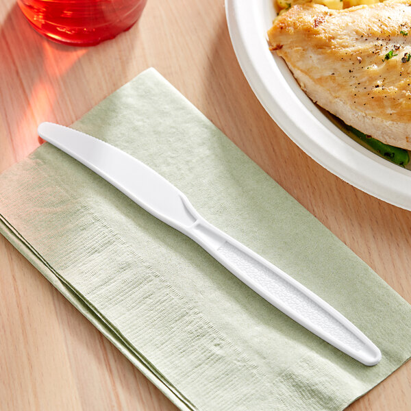 Choice White Extra Heavy Weight Plastic Knife - 1000/Case