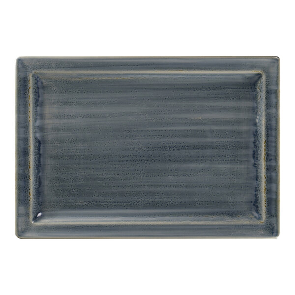 A rectangular jade porcelain tray with a grey stone design.