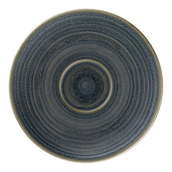 A jade porcelain saucer with a circular pattern in a circle.