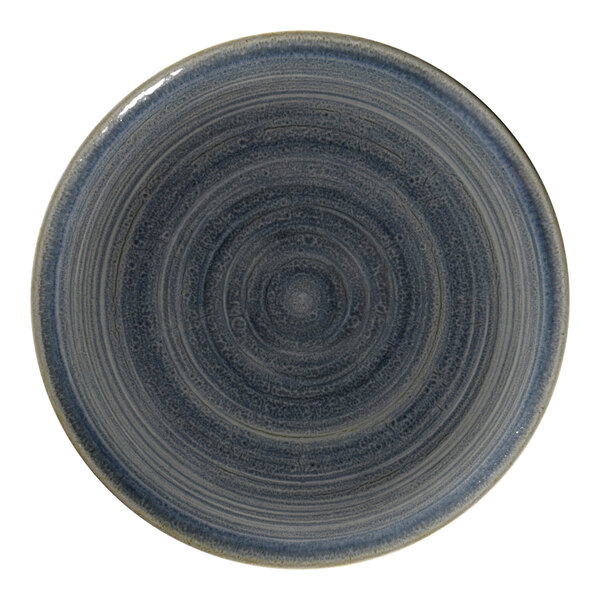 A jade porcelain flat coupe plate with a circular pattern of spots.