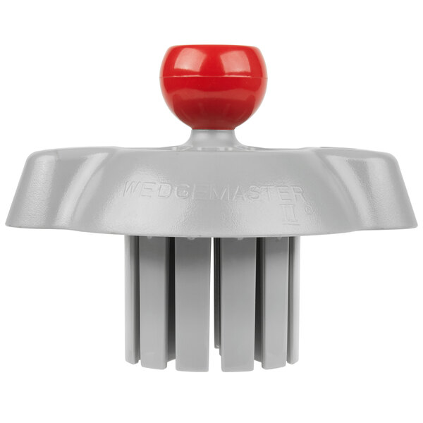 A grey Vollrath Wedgemaster push block assembly with a red ball on top.