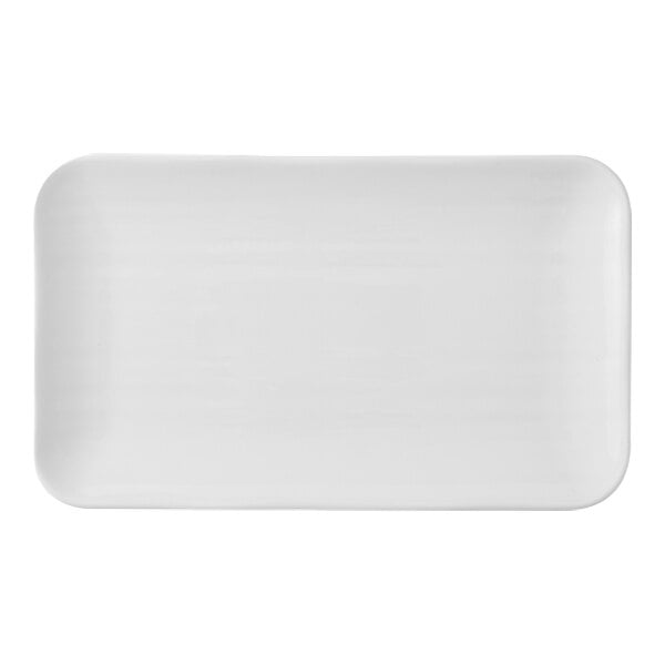 A white rectangular Dudson Harvest Norse China plate.