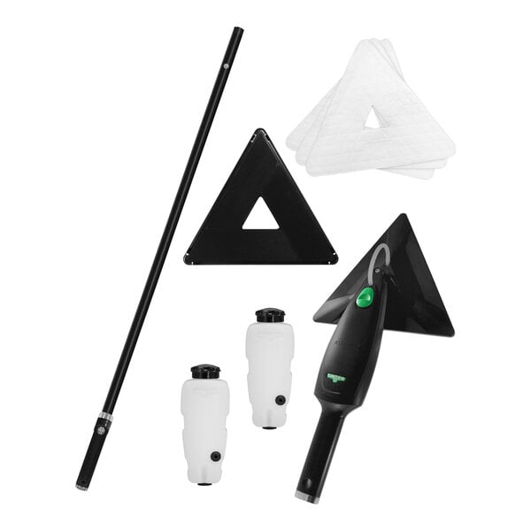 Unger Stingray SRKB2 Refillable Surface Cleaning Kit with a white container and black handle and lid.