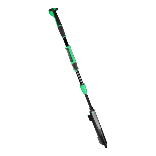 A green and black Unger Excella straight pole with an actuator handle.