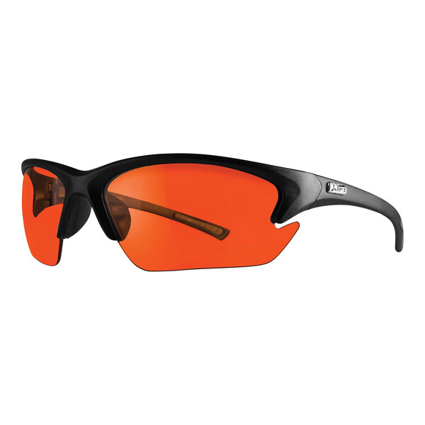 Lift Safety Quest safety glasses with matte black frames and amber lenses.