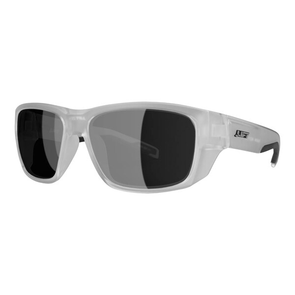 A pair of Lift Safety clear safety glasses with mirror lenses.