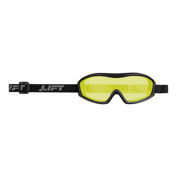 A close up of Lift Safety Scorpion Safety Goggles with yellow lenses.