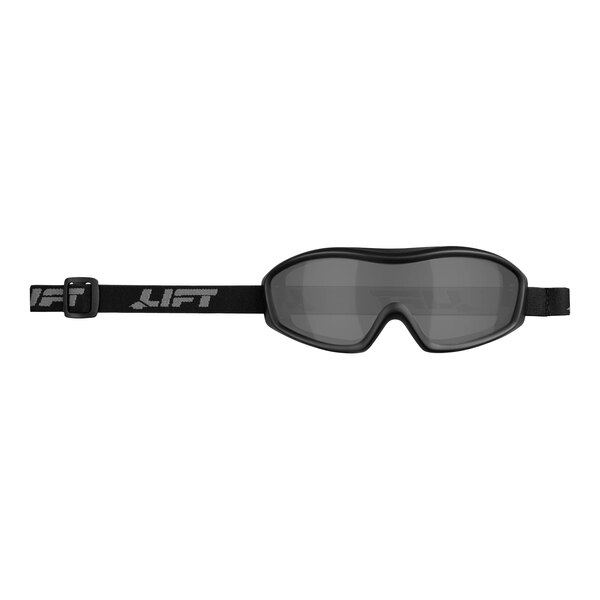 Lift Safety Scorpion Safety Goggles in matte black with light smoke lens on a white background.