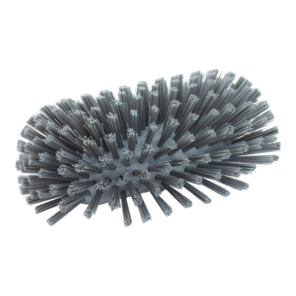 A close-up of a Carlisle grey brush with polyester bristles.
