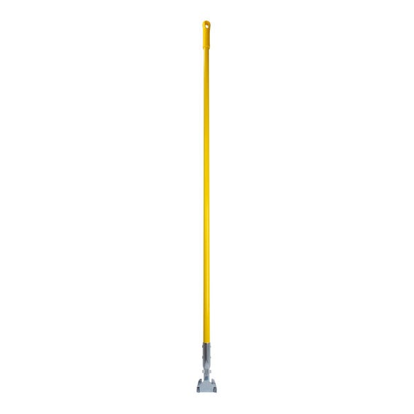 A yellow Carlisle mop handle.