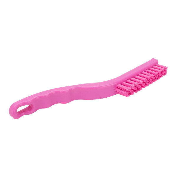 A pink Carlisle Sparta narrow detail brush with a handle and polyester bristles.