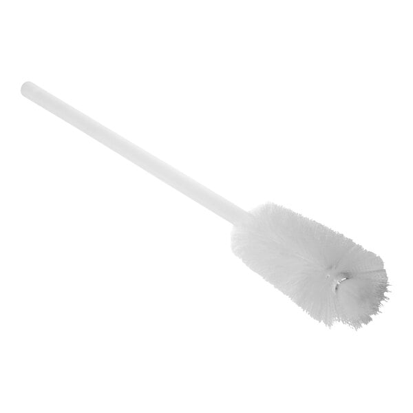A Carlisle white brush with a long handle.